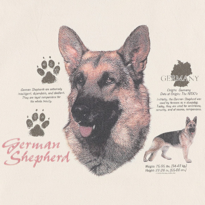 90s-00'S Lee German Shepherd Dog Print Animal Sweatshirt, Men's XL (approx.), Vintage unclear unbleached Vintage Second Hand