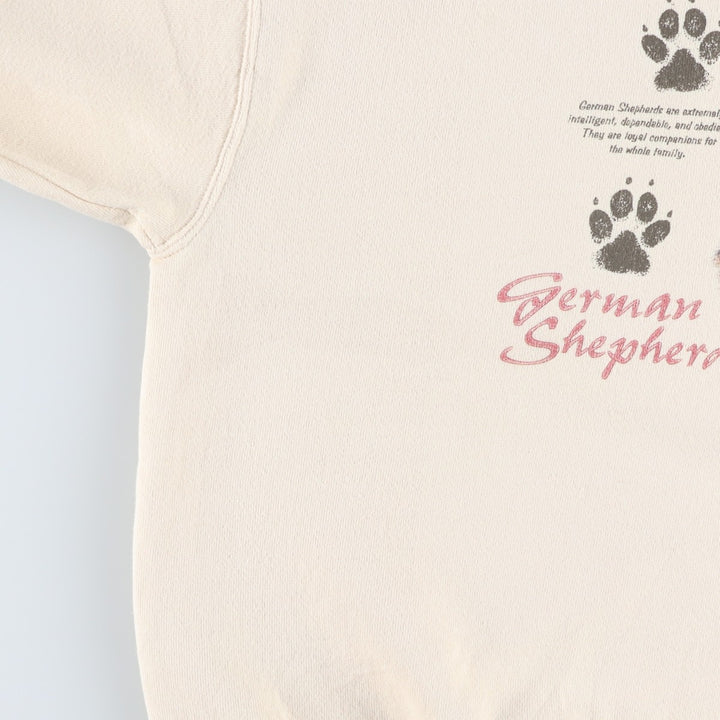 90s-00'S Lee German Shepherd Dog Print Animal Sweatshirt, Men's XL (approx.), Vintage unclear unbleached Vintage Second Hand