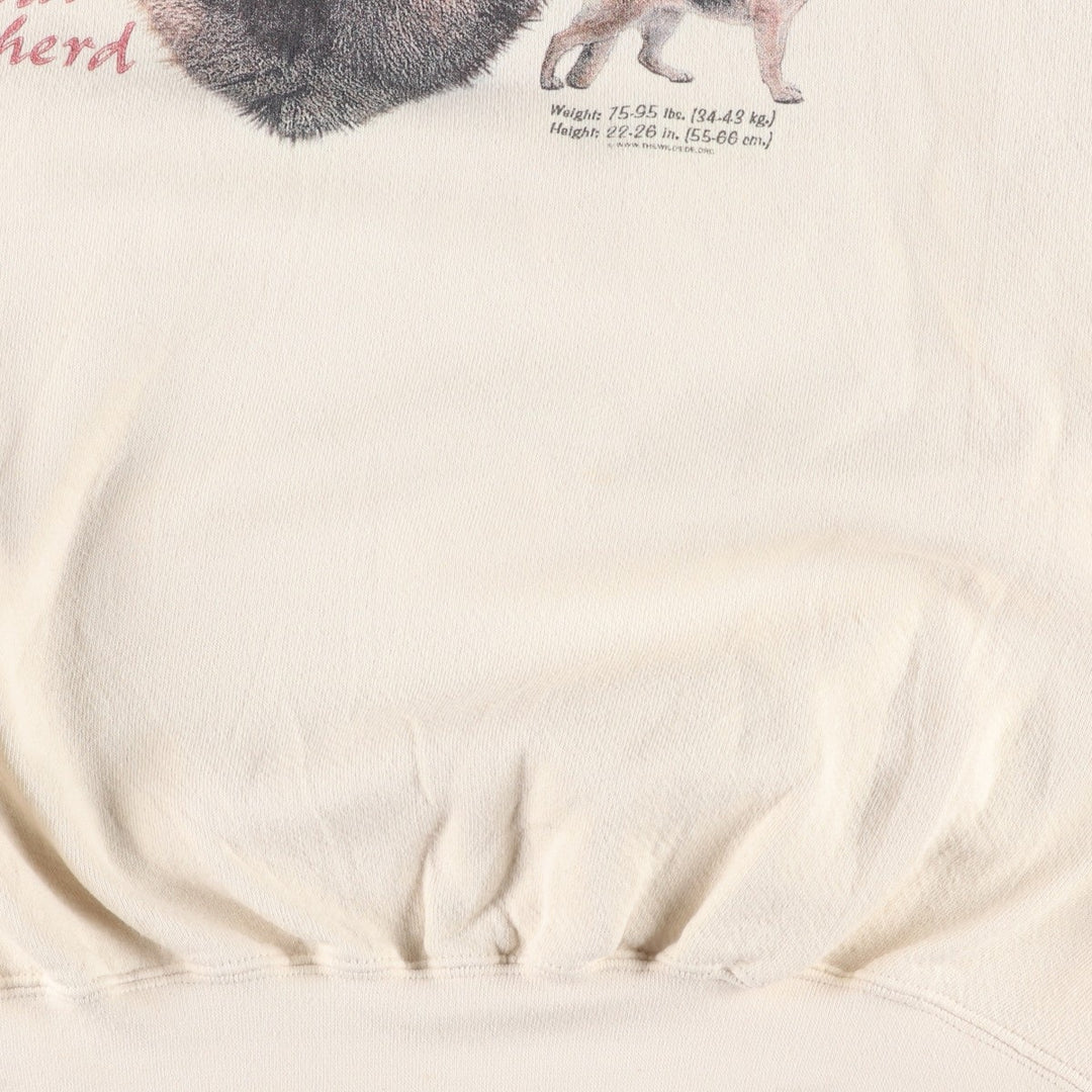 90s-00'S Lee German Shepherd Dog Print Animal Sweatshirt, Men's XL (approx.), Vintage unclear unbleached Vintage Second Hand