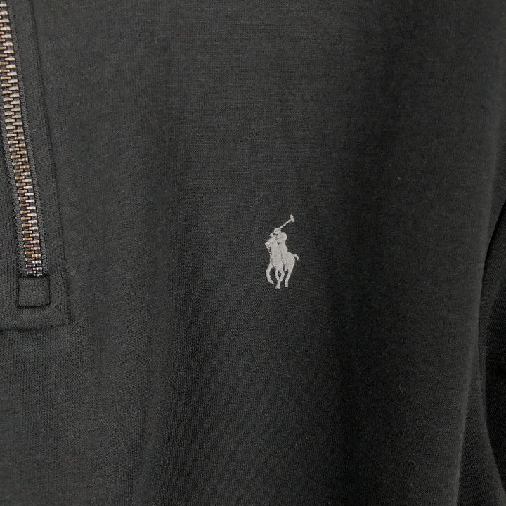 Ralph Lauren POLO RALPH LAUREN Half-zip sweatshirt, sweatshirt, men's size L polyester black type Vintage Second Hand