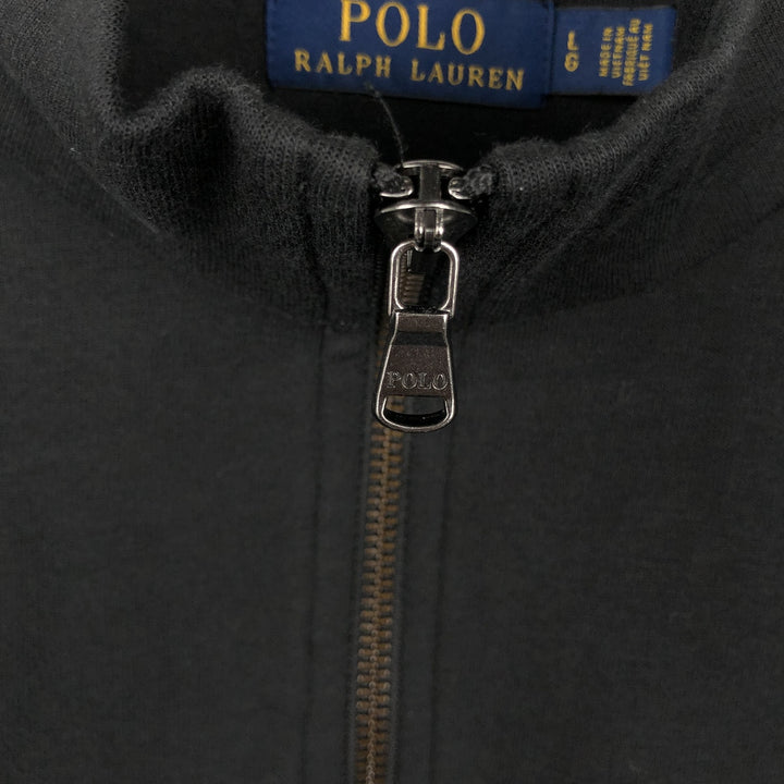 Ralph Lauren POLO RALPH LAUREN Half-zip sweatshirt, sweatshirt, men's size L polyester black type Vintage Second Hand