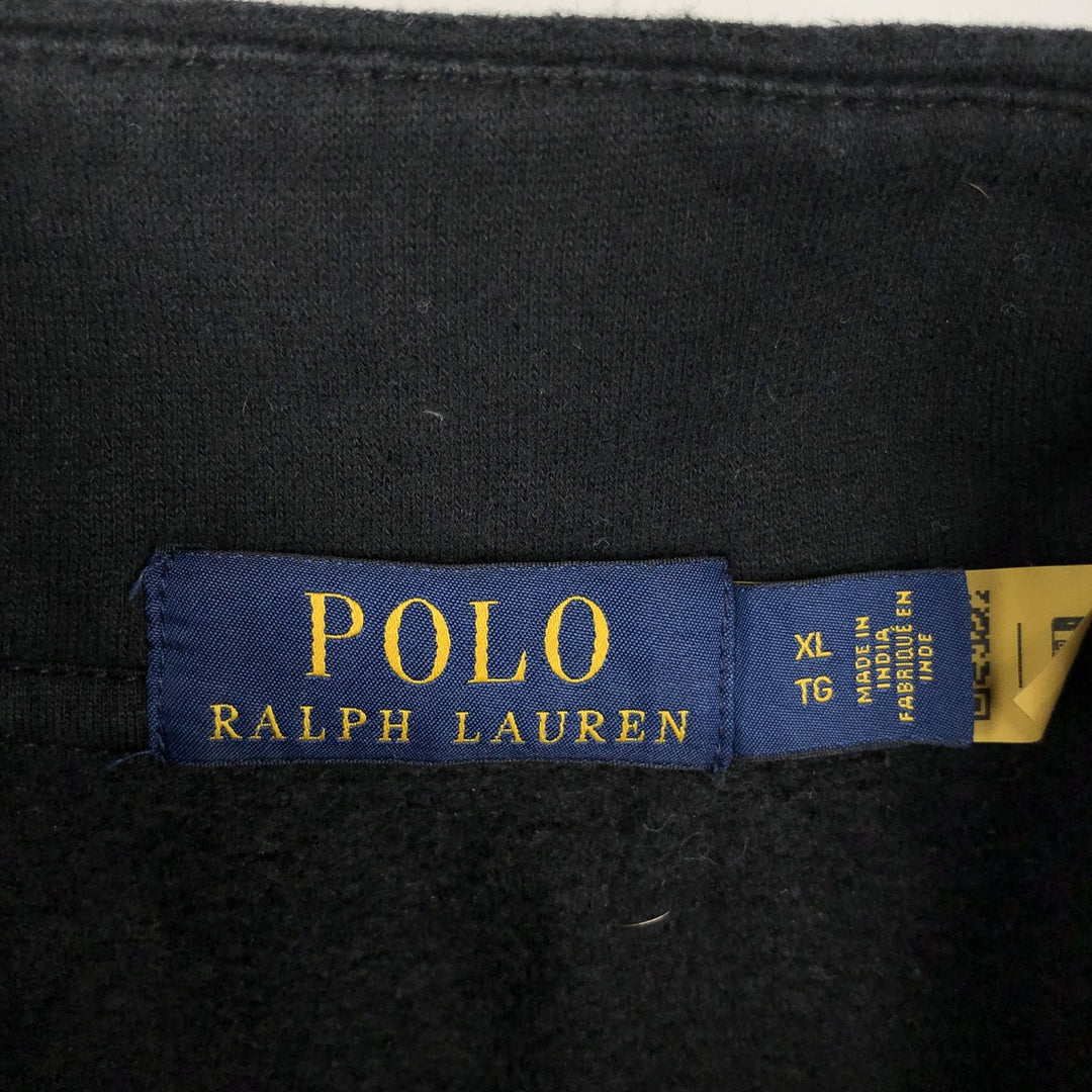 Ralph Lauren POLO RALPH LAUREN Half-Zip Sweatshirt, Men's XL cotton black type Vintage Second Hand