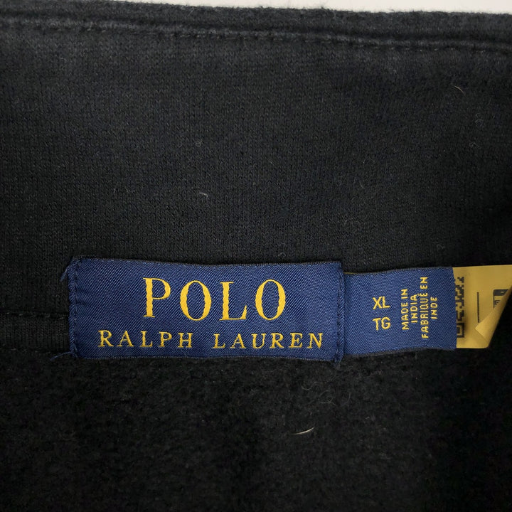Ralph Lauren POLO RALPH LAUREN Half-Zip Sweatshirt, Men's XL cotton black type Vintage Second Hand