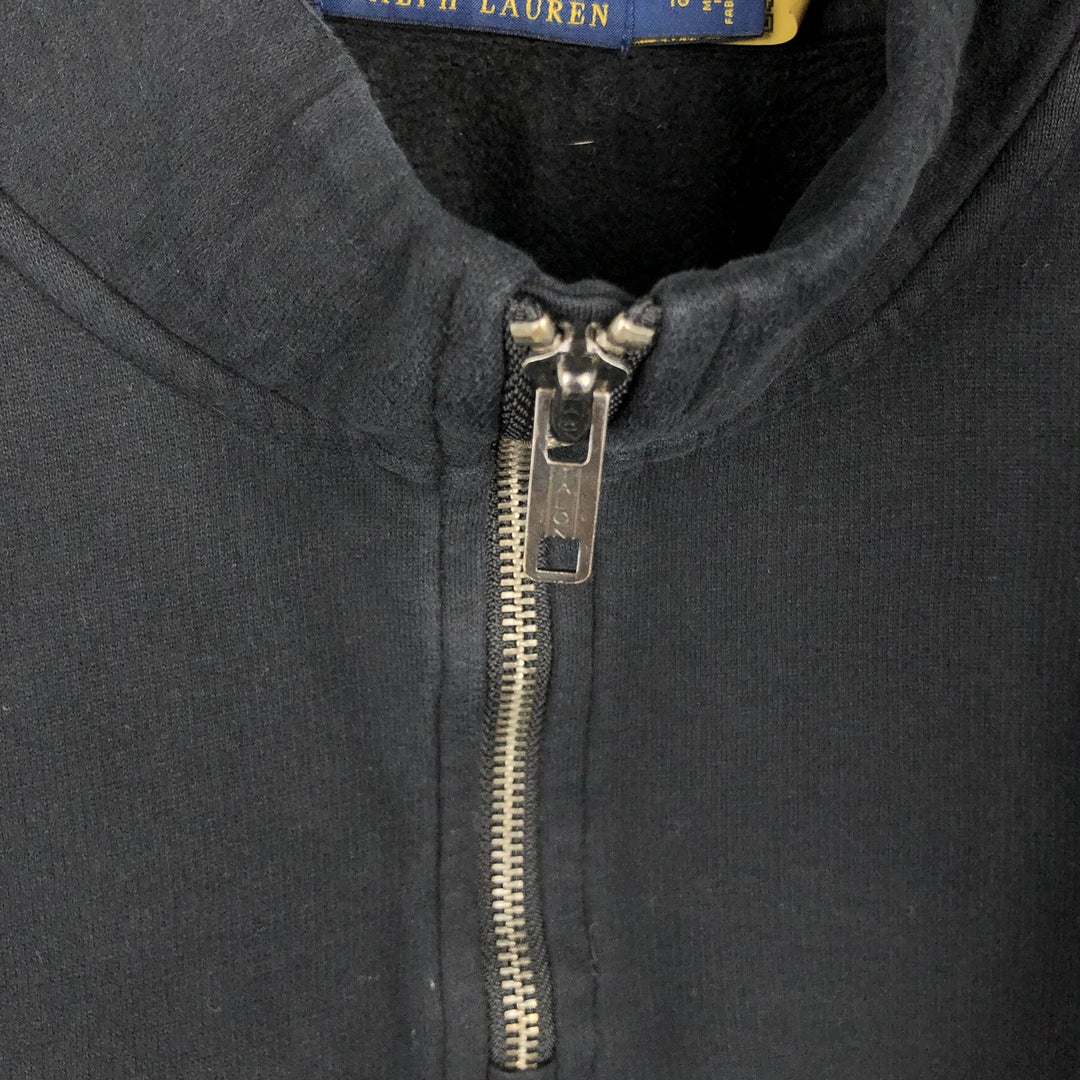 Ralph Lauren POLO RALPH LAUREN Half-Zip Sweatshirt, Men's XL cotton black type Vintage Second Hand