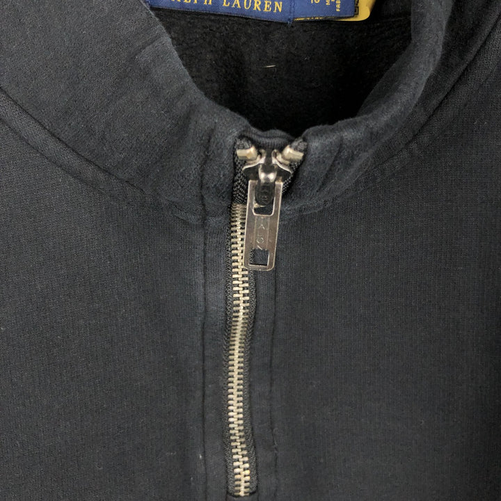 Ralph Lauren POLO RALPH LAUREN Half-Zip Sweatshirt, Men's XL cotton black type Vintage Second Hand
