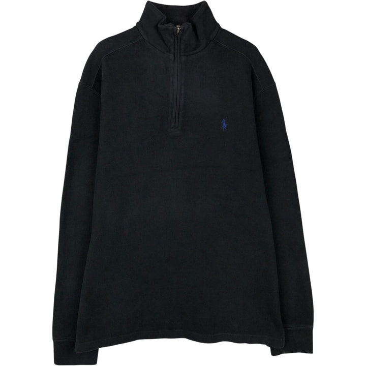 Ralph Lauren POLO by Ralph Lauren Half-Zip Sweatshirt, Men's M cotton black type Vintage Second Hand