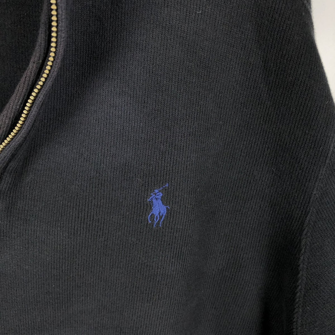 Ralph Lauren POLO by Ralph Lauren Half-Zip Sweatshirt, Men's M cotton black type Vintage Second Hand