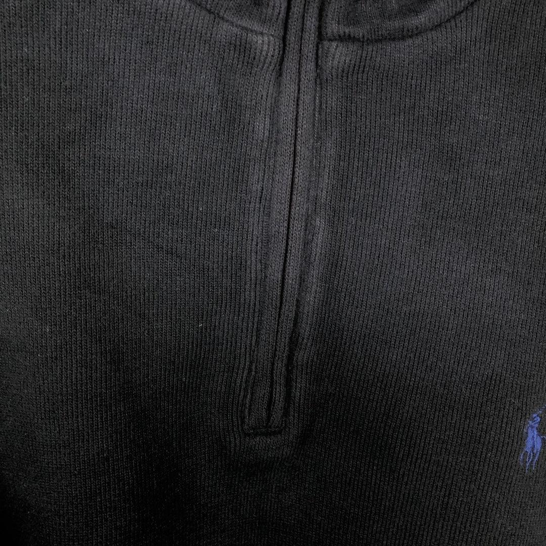 Ralph Lauren POLO by Ralph Lauren Half-Zip Sweatshirt, Men's M cotton black type Vintage Second Hand