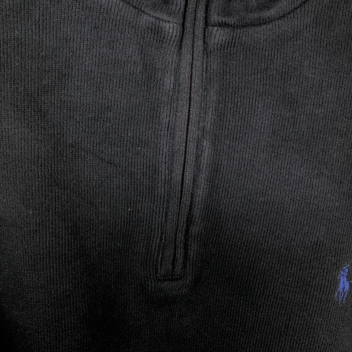 Ralph Lauren POLO by Ralph Lauren Half-Zip Sweatshirt, Men's M cotton black type Vintage Second Hand