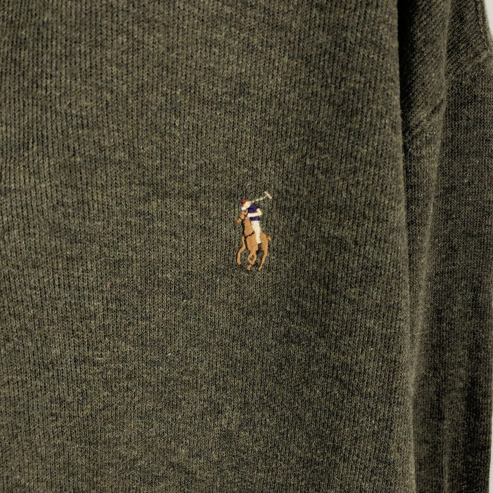 Ralph Lauren POLO RALPH LAUREN ESTATE RIB Rib Knit Half-Zip Sweatshirt (Men's Size L) cotton Khaki type Vintage Second Hand