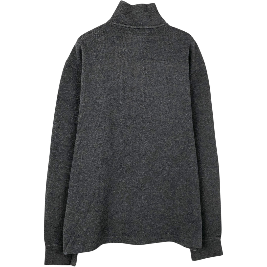 Ralph Lauren POLO by Ralph Lauren Half-Zip Sweatshirt, Men's M cotton Charcoal Vintage Second Hand