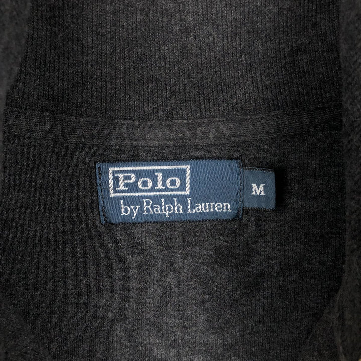 Ralph Lauren POLO by Ralph Lauren Half-Zip Sweatshirt, Men's M cotton Charcoal Vintage Second Hand