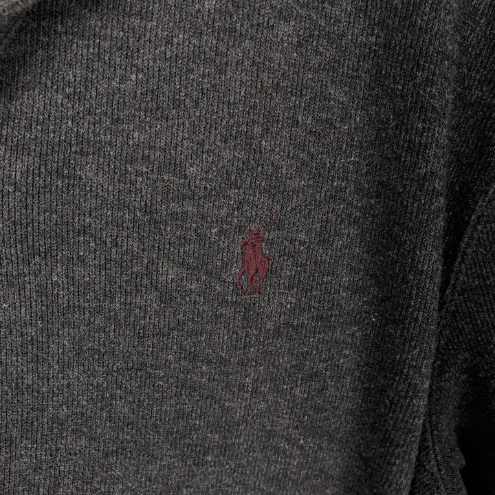 Ralph Lauren POLO by Ralph Lauren Half-Zip Sweatshirt, Men's M cotton Charcoal Vintage Second Hand