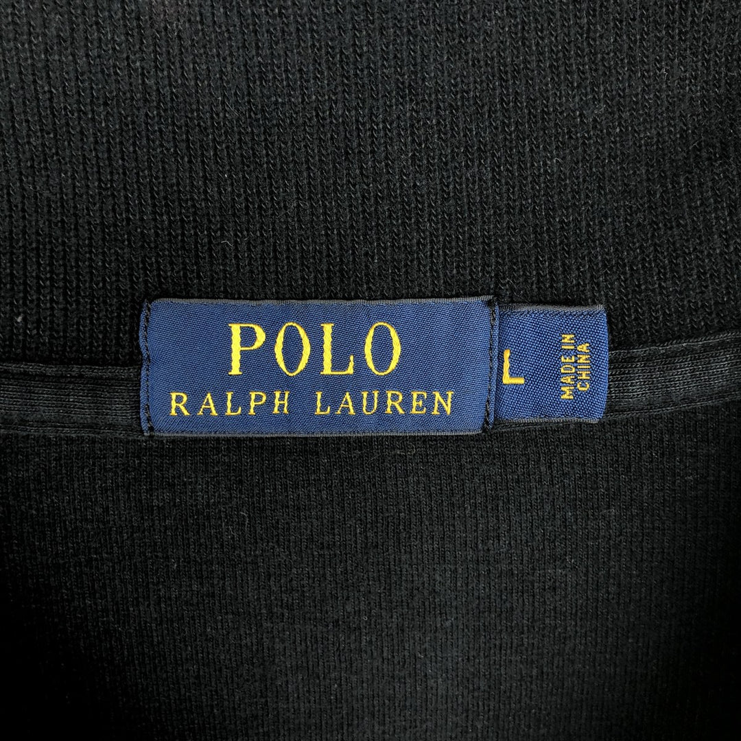 Ralph Lauren POLO RALPH LAUREN Half-zip sweatshirt, sweatshirt, men's size L cotton black type Vintage Second Hand