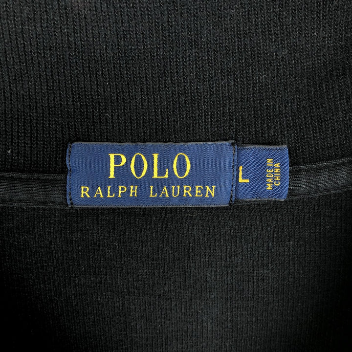 Ralph Lauren POLO RALPH LAUREN Half-zip sweatshirt, sweatshirt, men's size L cotton black type Vintage Second Hand