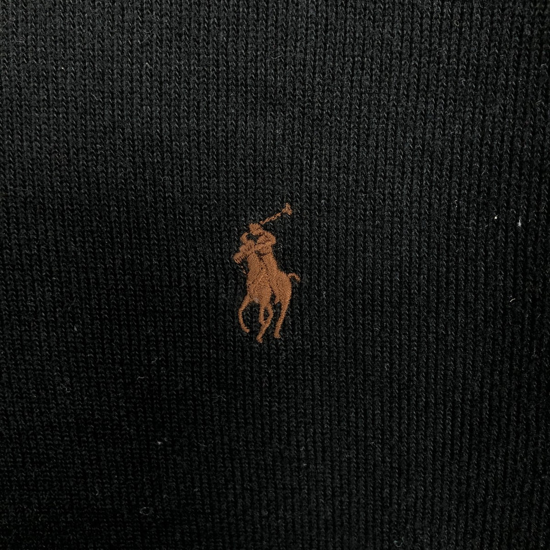 Ralph Lauren POLO RALPH LAUREN Half-zip sweatshirt, sweatshirt, men's size L cotton black type Vintage Second Hand