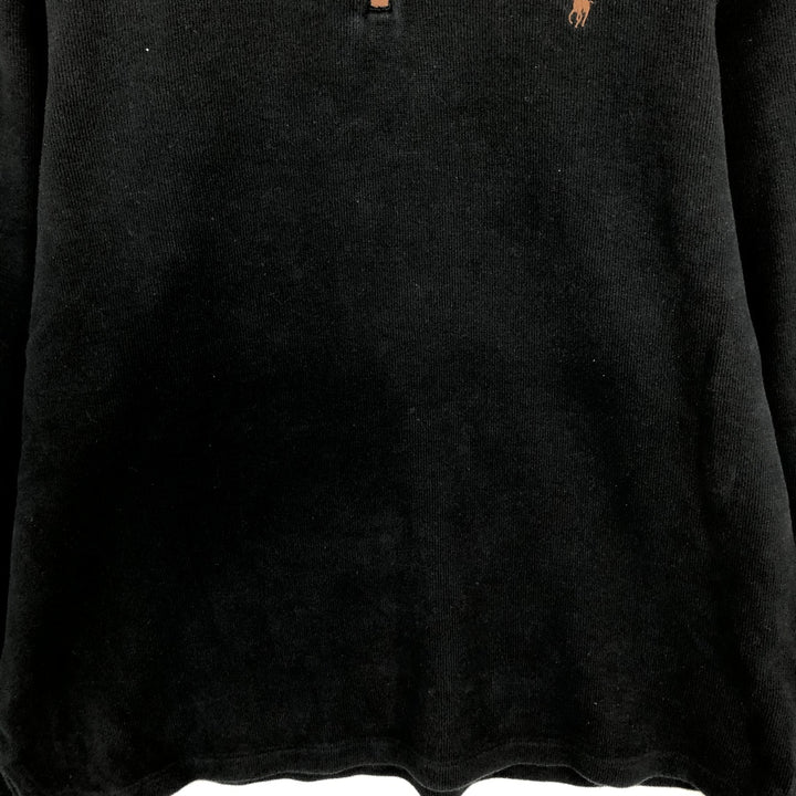 Ralph Lauren POLO RALPH LAUREN Half-zip sweatshirt, sweatshirt, men's size L cotton black type Vintage Second Hand