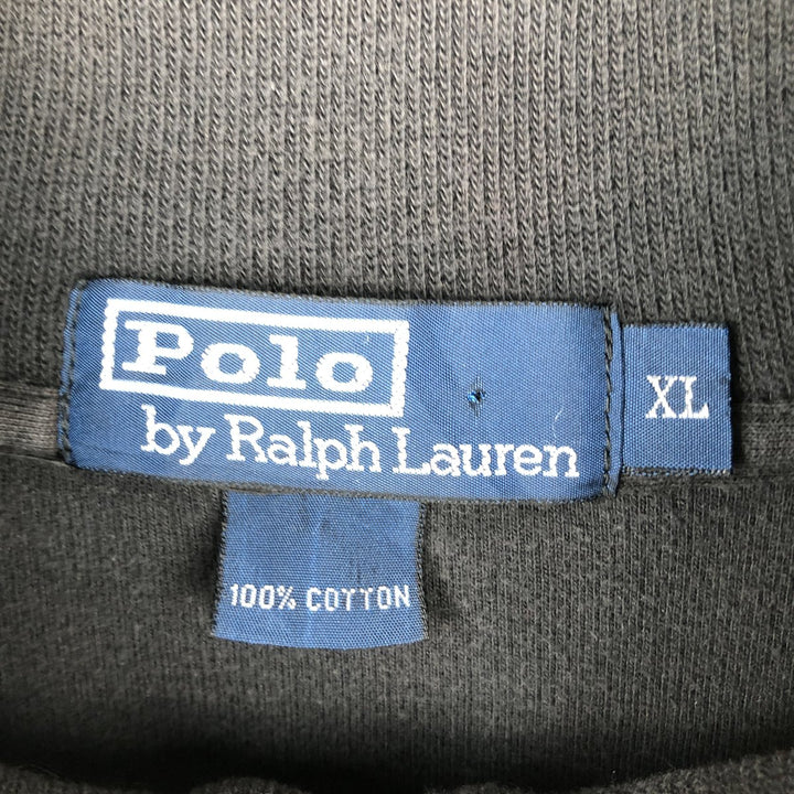 Ralph Lauren POLO by Ralph Lauren Half-Zip Sweatshirt, Men's XL cotton black type Vintage Second Hand