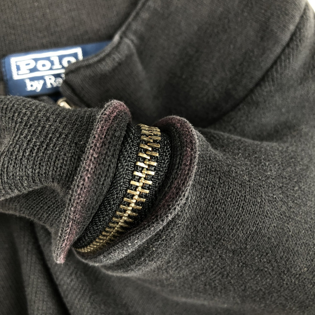 Ralph Lauren POLO by Ralph Lauren Half-Zip Sweatshirt, Men's XL cotton black type Vintage Second Hand