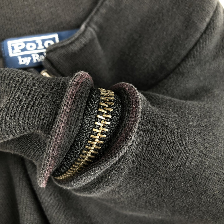 Ralph Lauren POLO by Ralph Lauren Half-Zip Sweatshirt, Men's XL cotton black type Vintage Second Hand