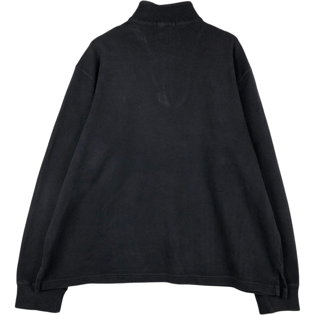 Ralph Lauren POLO by Ralph Lauren Half-Zip Sweatshirt, Men's XXL cotton navy blue type Vintage Second Hand