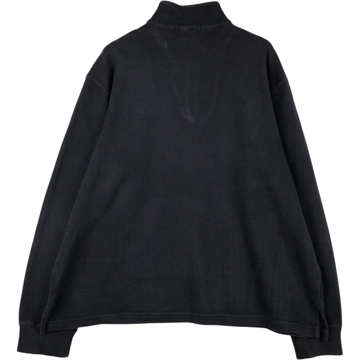Ralph Lauren POLO by Ralph Lauren Half-Zip Sweatshirt, Men's XXL cotton navy blue type Vintage Second Hand