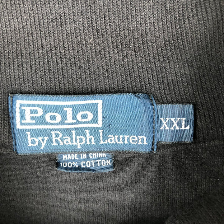 Ralph Lauren POLO by Ralph Lauren Half-Zip Sweatshirt, Men's XXL cotton navy blue type Vintage Second Hand
