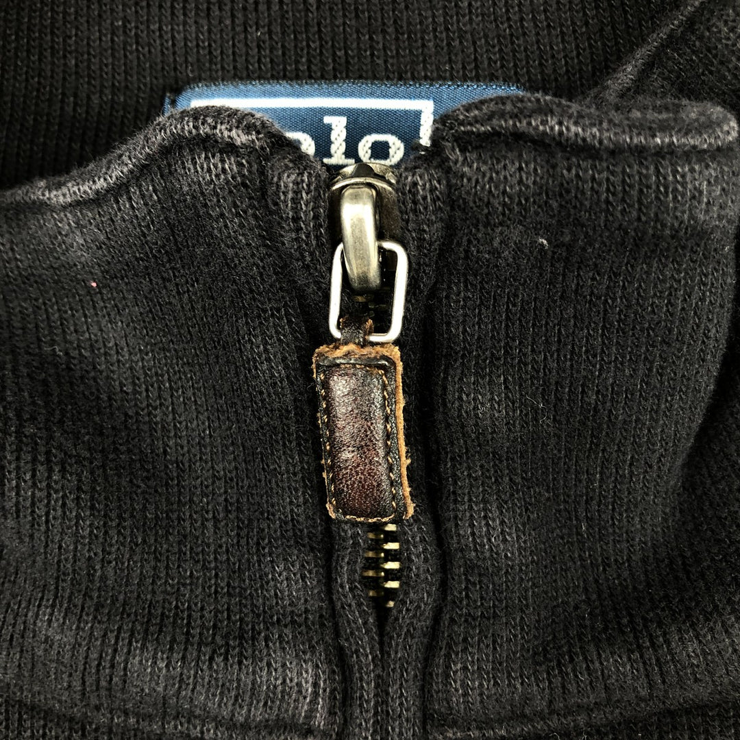 Ralph Lauren POLO by Ralph Lauren Half-Zip Sweatshirt, Men's XXL cotton navy blue type Vintage Second Hand