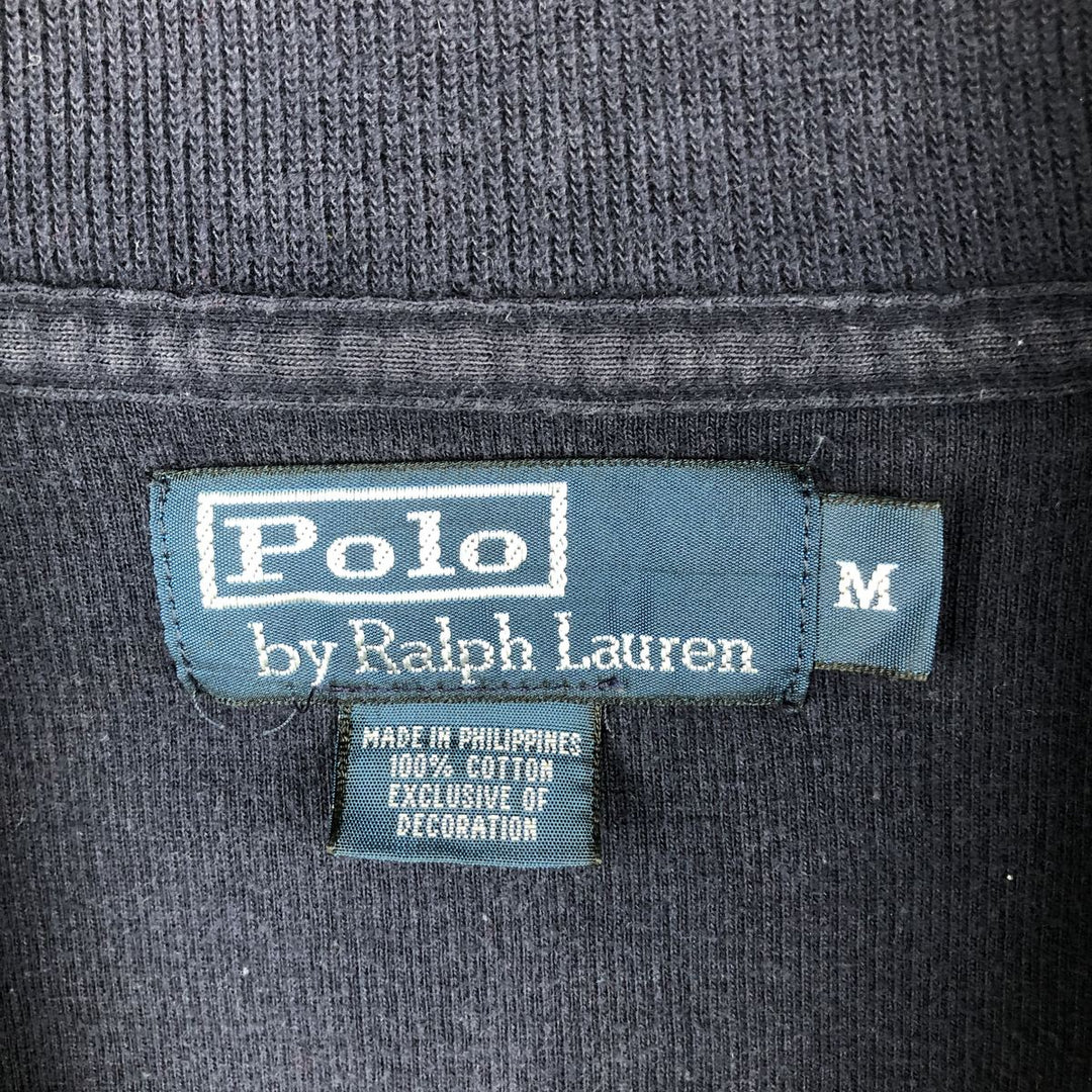 Ralph Lauren POLO by Ralph Lauren Half-Zip Sweatshirt, Men's M cotton navy blue type Vintage Second Hand
