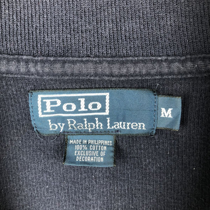 Ralph Lauren POLO by Ralph Lauren Half-Zip Sweatshirt, Men's M cotton navy blue type Vintage Second Hand