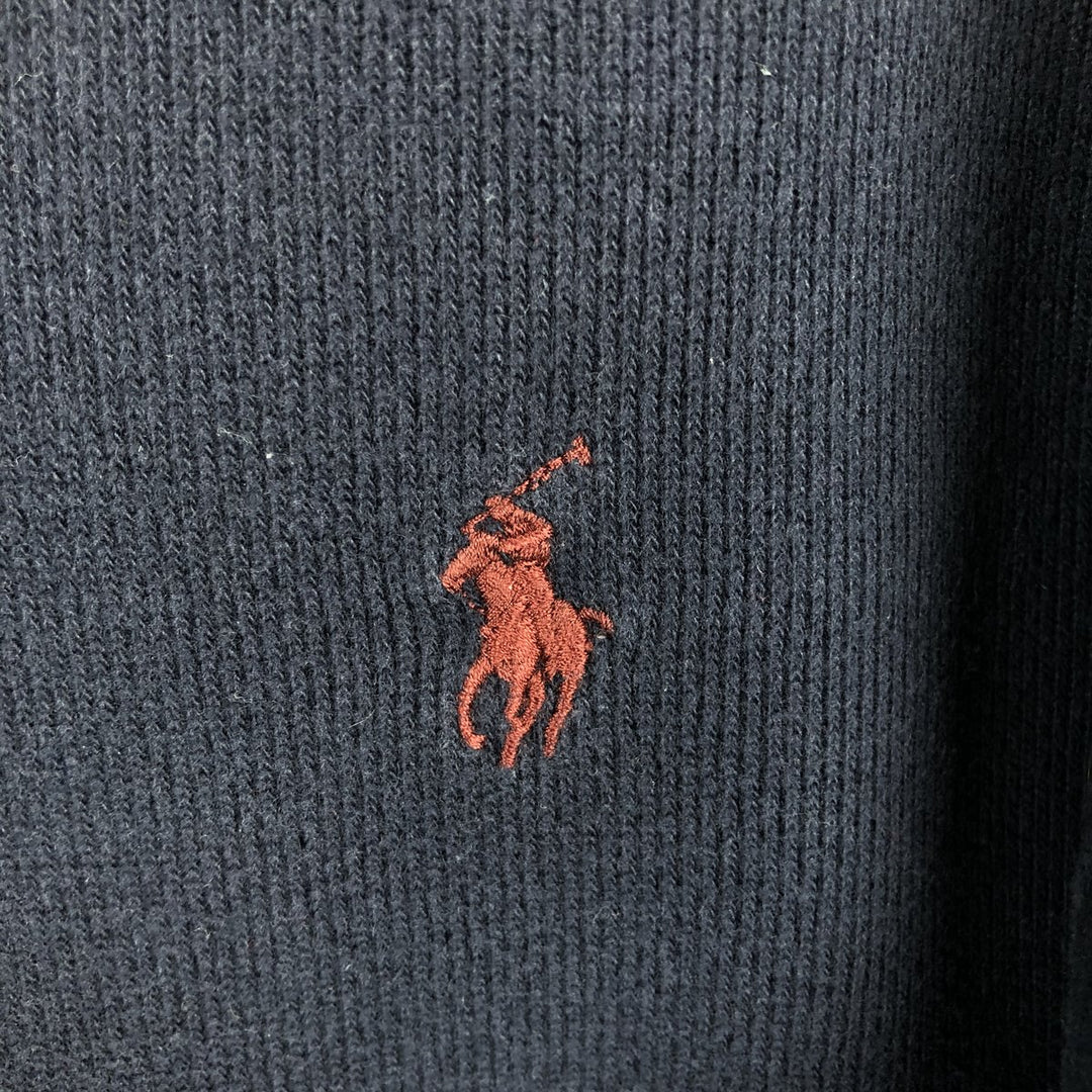 Ralph Lauren POLO by Ralph Lauren Half-Zip Sweatshirt, Men's M cotton navy blue type Vintage Second Hand