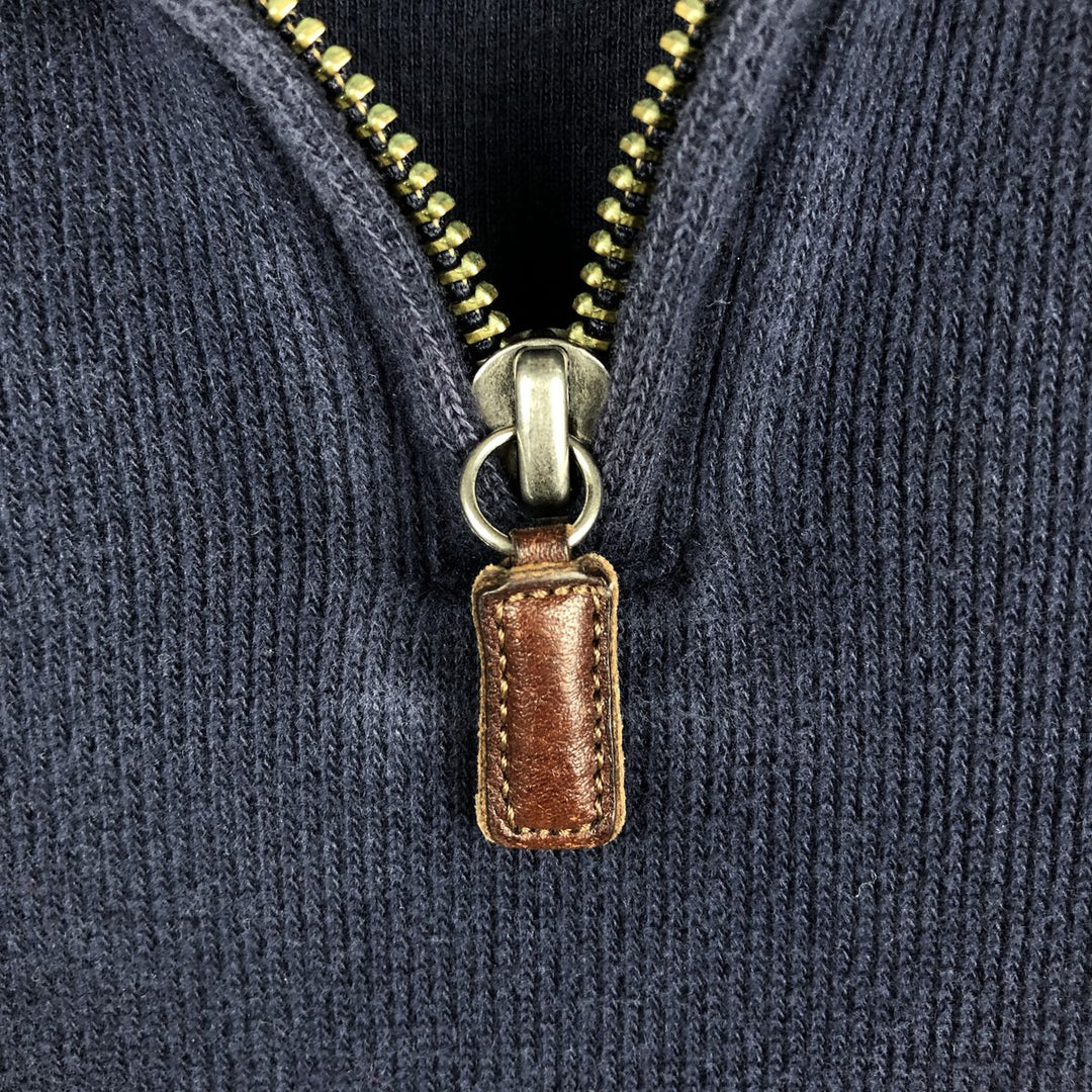 Ralph Lauren POLO by Ralph Lauren Half-Zip Sweatshirt, Men's M cotton navy blue type Vintage Second Hand
