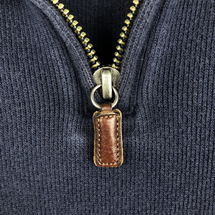Ralph Lauren POLO by Ralph Lauren Half-Zip Sweatshirt, Men's M cotton navy blue type Vintage Second Hand