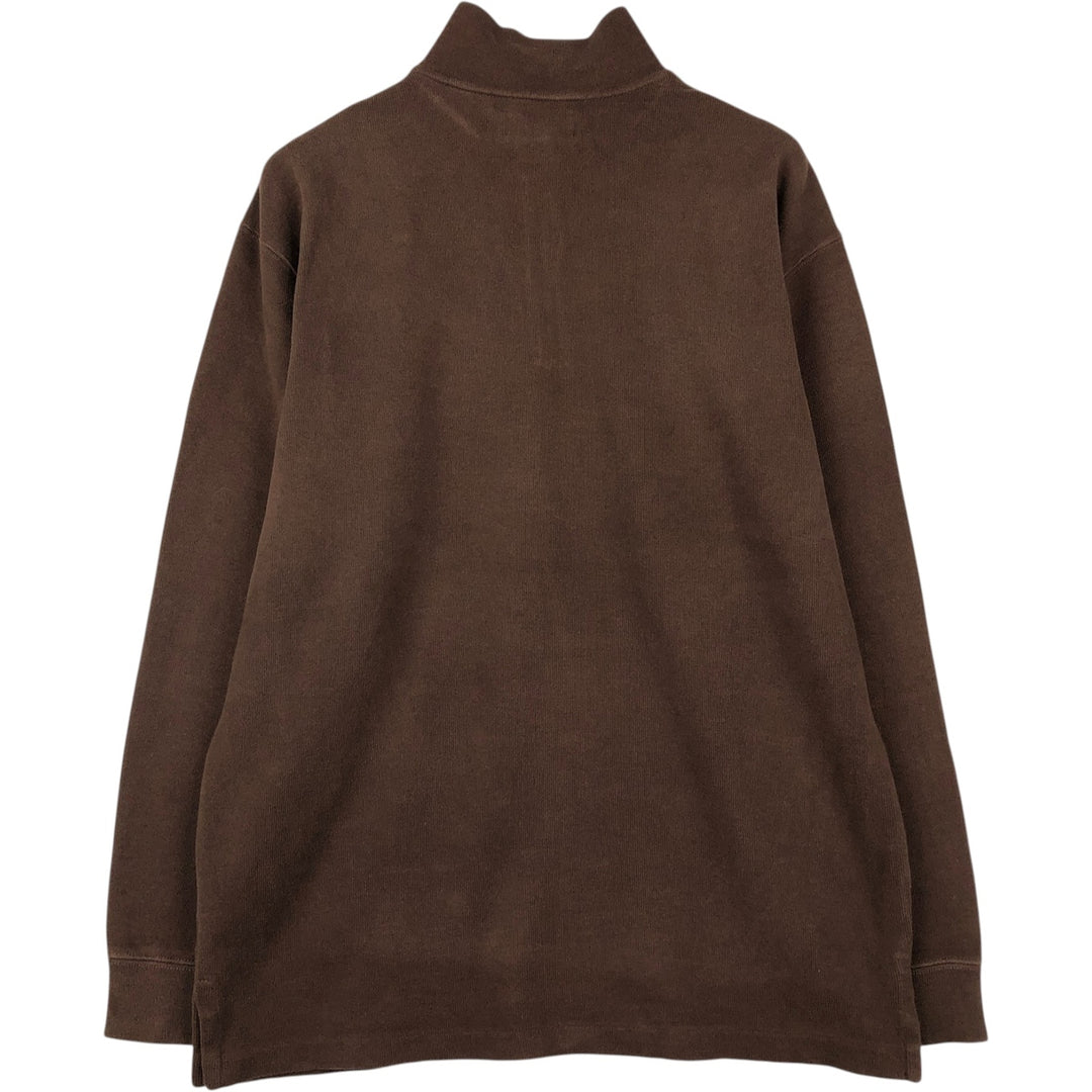 Ralph Lauren POLO by Ralph Lauren Half-Zip Sweatshirt, Men's Size L cotton brown type Vintage Second Hand