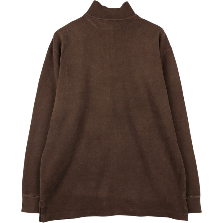 Ralph Lauren POLO by Ralph Lauren Half-Zip Sweatshirt, Men's Size L cotton brown type Vintage Second Hand