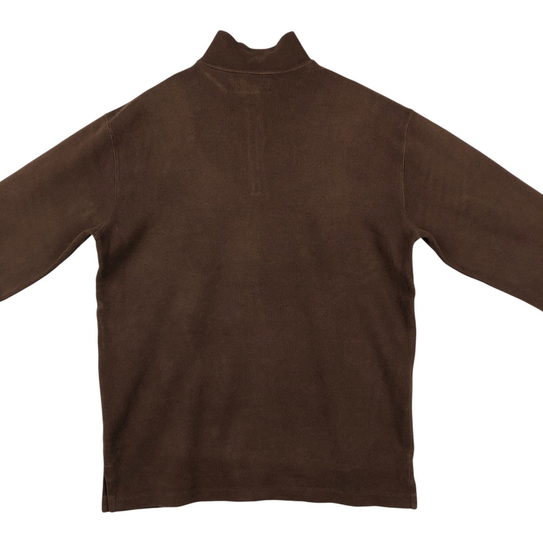 Ralph Lauren POLO by Ralph Lauren Half-Zip Sweatshirt, Men's Size L cotton brown type Vintage Second Hand