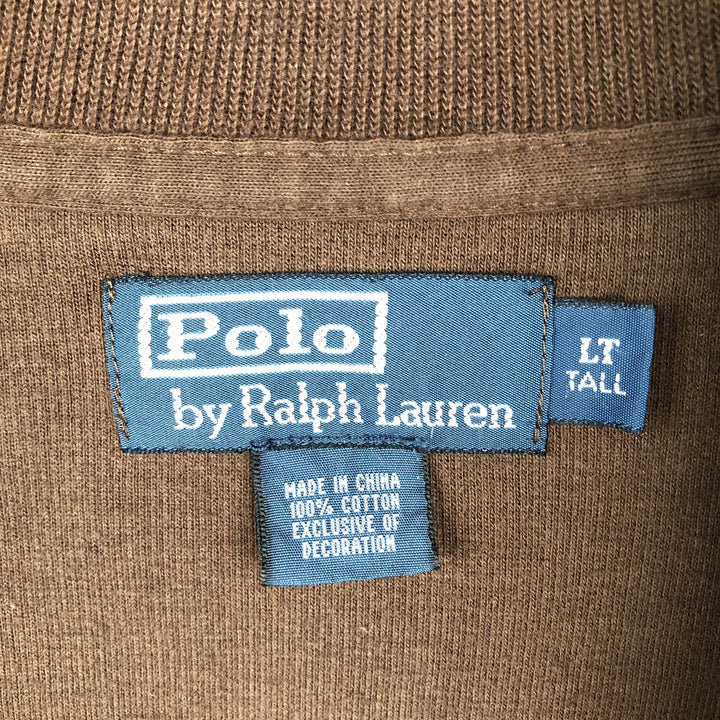 Ralph Lauren POLO by Ralph Lauren Half-Zip Sweatshirt, Men's Size L cotton brown type Vintage Second Hand