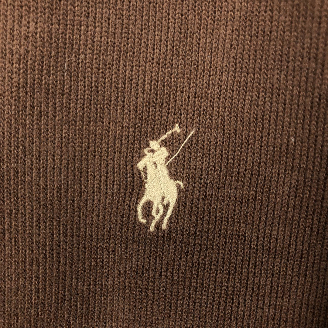 Ralph Lauren POLO by Ralph Lauren Half-Zip Sweatshirt, Men's Size L cotton brown type Vintage Second Hand