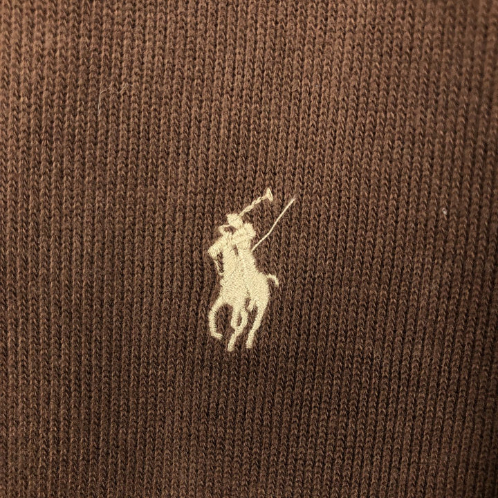 Ralph Lauren POLO by Ralph Lauren Half-Zip Sweatshirt, Men's Size L cotton brown type Vintage Second Hand