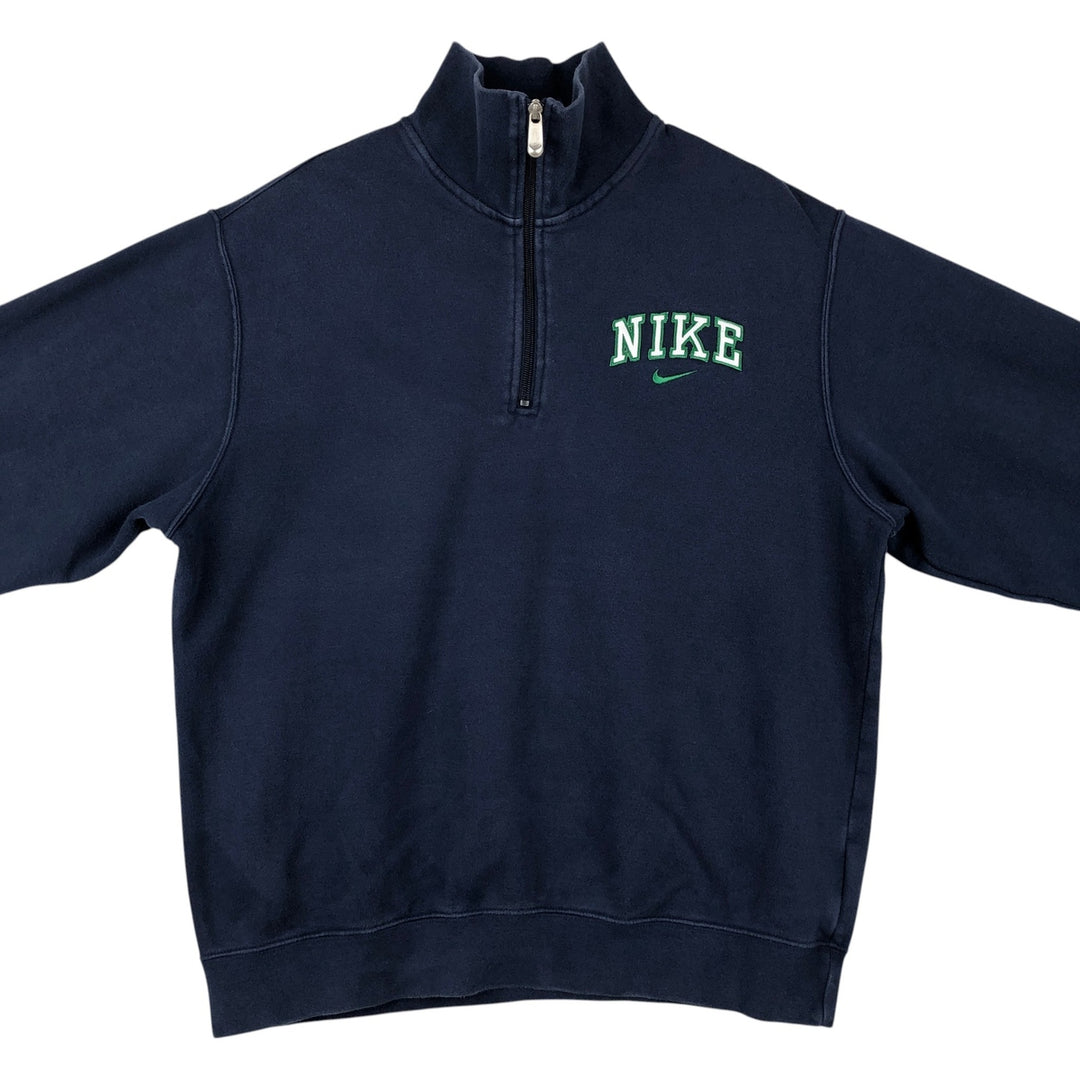 2000'S Nike Half-Zip Sweatshirt (Men's Size L) cotton navy blue type Vintage Second Hand