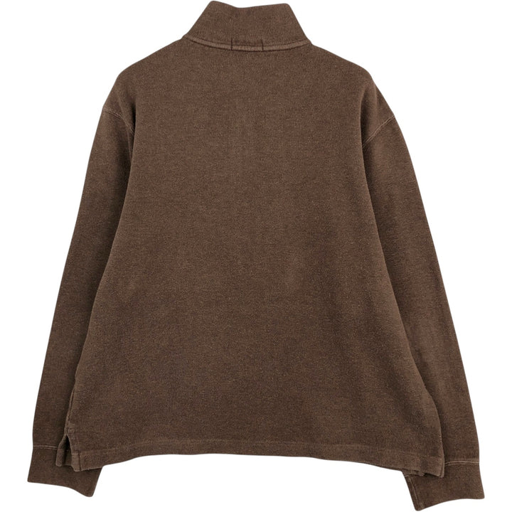 Ralph Lauren POLO RALPH LAUREN Half-zip sweatshirt, sweatshirt, men's size L cotton brown type Vintage Second Hand