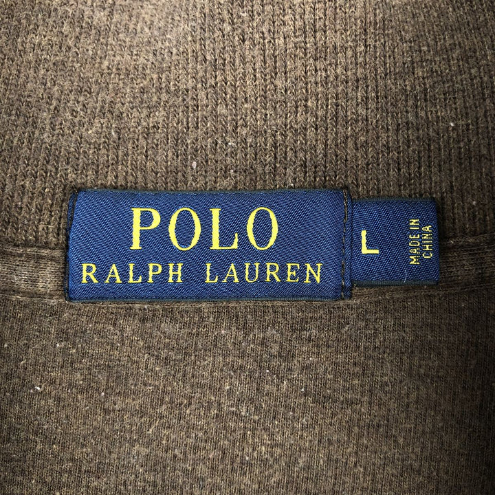 Ralph Lauren POLO RALPH LAUREN Half-zip sweatshirt, sweatshirt, men's size L cotton brown type Vintage Second Hand