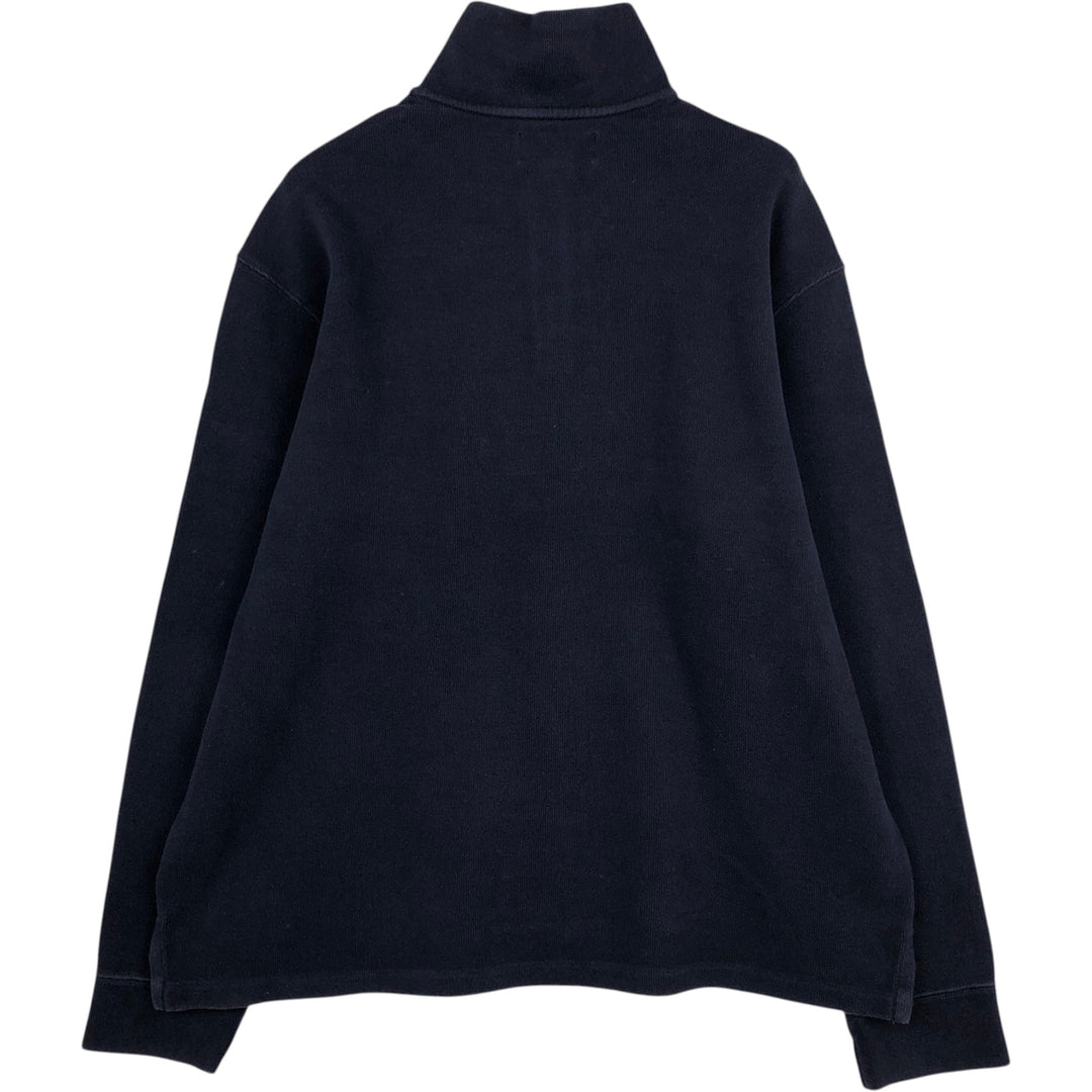 Ralph Lauren POLO by Ralph Lauren Half-Zip Sweatshirt, Men's XL cotton navy blue type Vintage Second Hand
