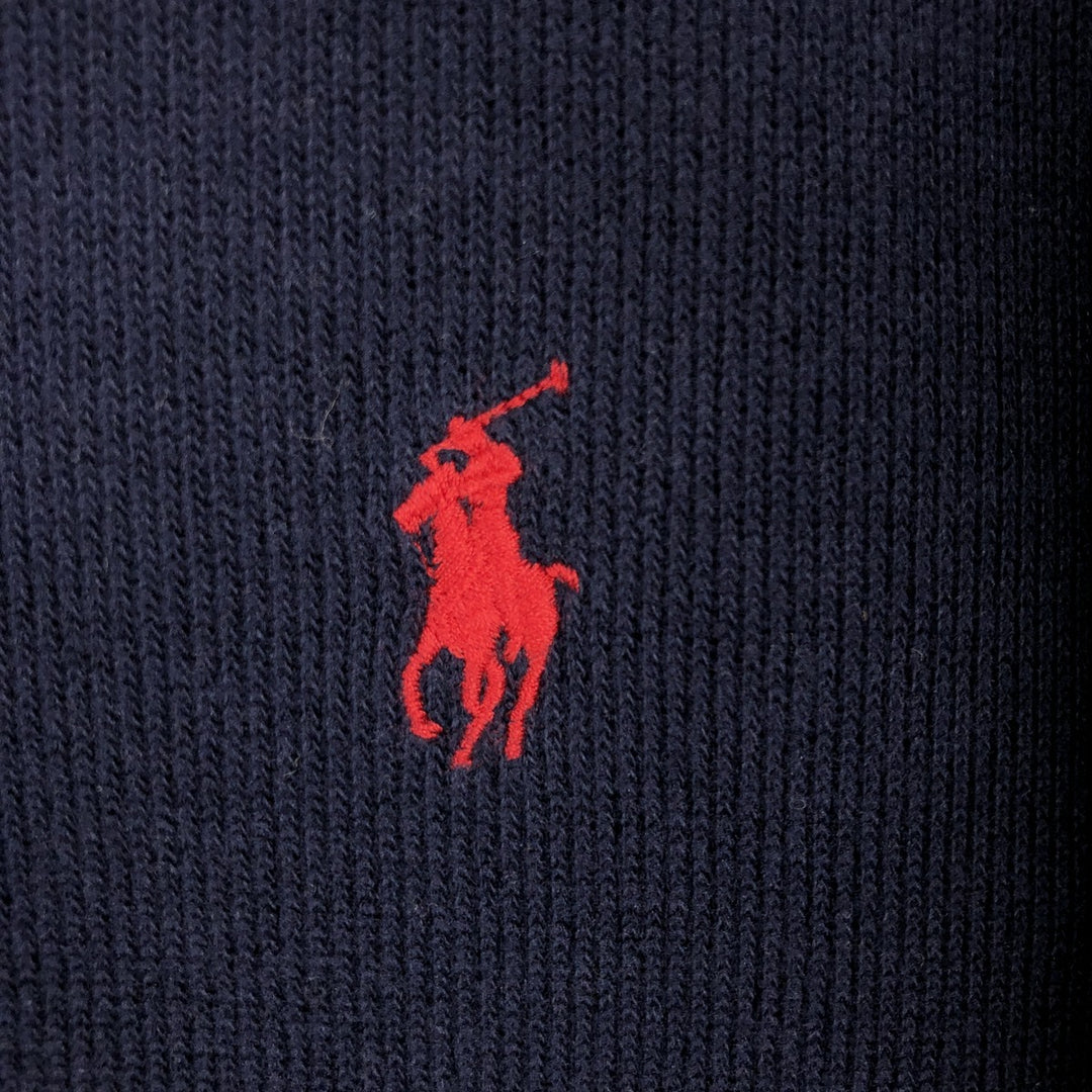 Ralph Lauren POLO by Ralph Lauren Half-Zip Sweatshirt, Men's XL cotton navy blue type Vintage Second Hand