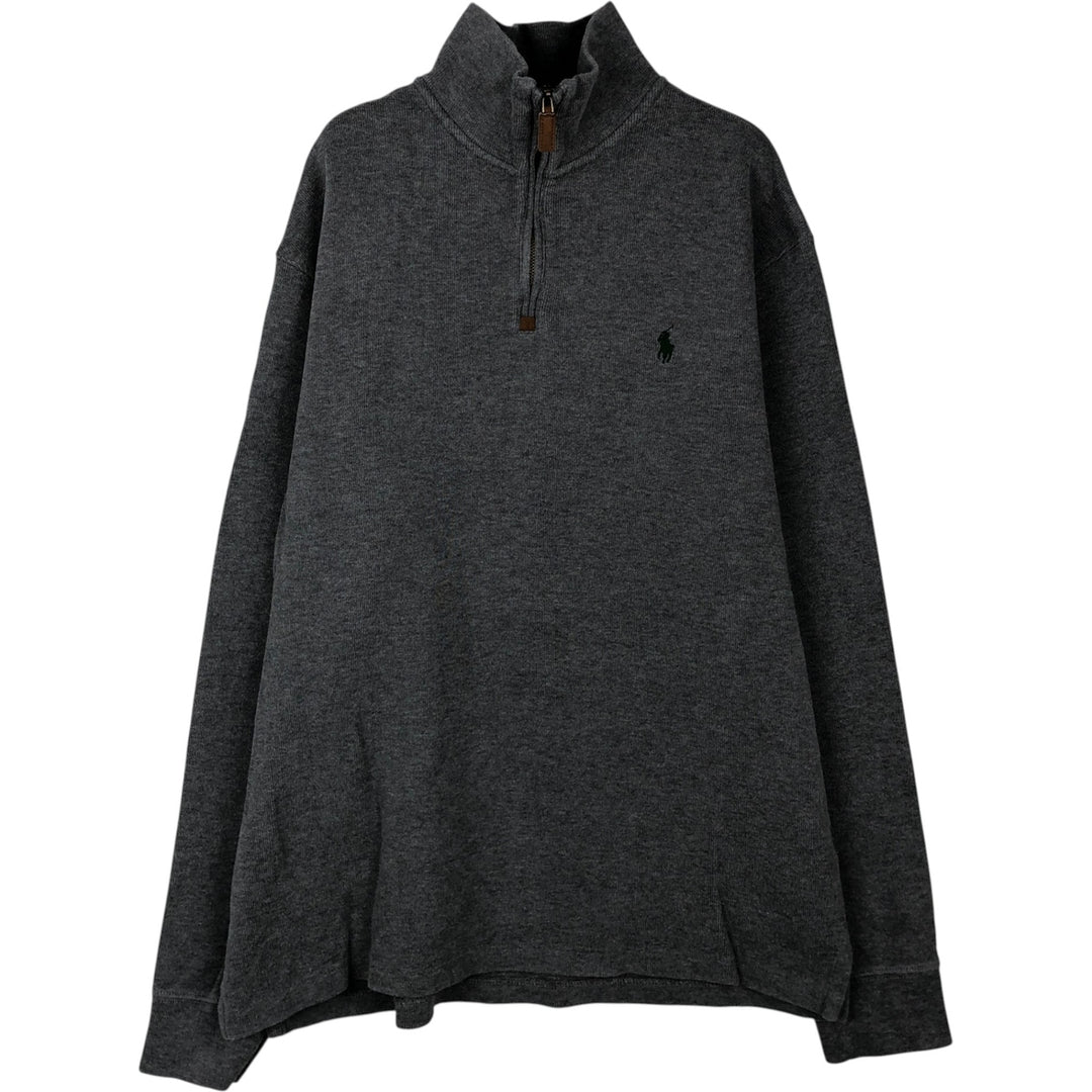 Ralph Lauren POLO RALPH LAUREN Half-zip sweatshirt, sweatshirt, men's size L cotton gray type Vintage Second Hand