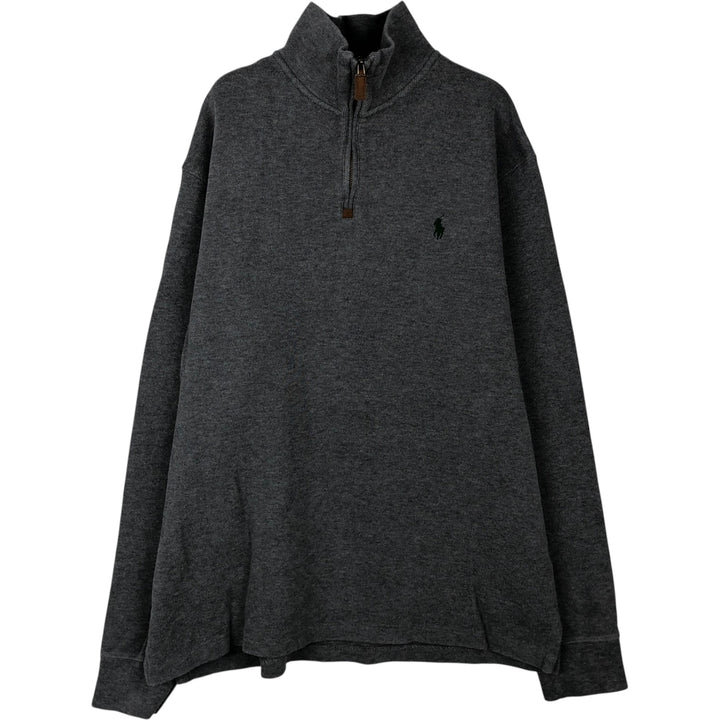 Ralph Lauren POLO RALPH LAUREN Half-zip sweatshirt, sweatshirt, men's size L cotton gray type Vintage Second Hand