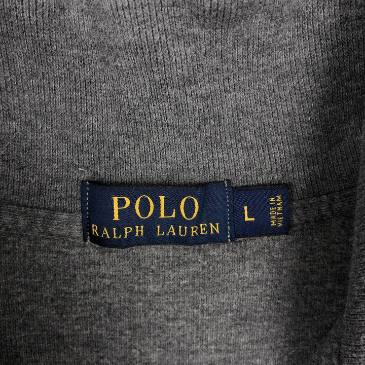 Ralph Lauren POLO RALPH LAUREN Half-zip sweatshirt, sweatshirt, men's size L cotton gray type Vintage Second Hand