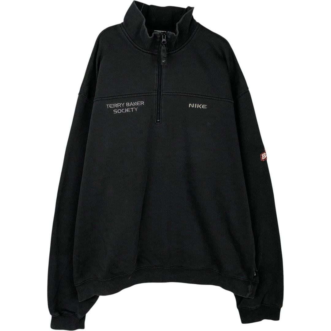 2000'S Nike Half-Zip Sweatshirt, Men's Size XXL (approx.) cotton black type Vintage Second Hand