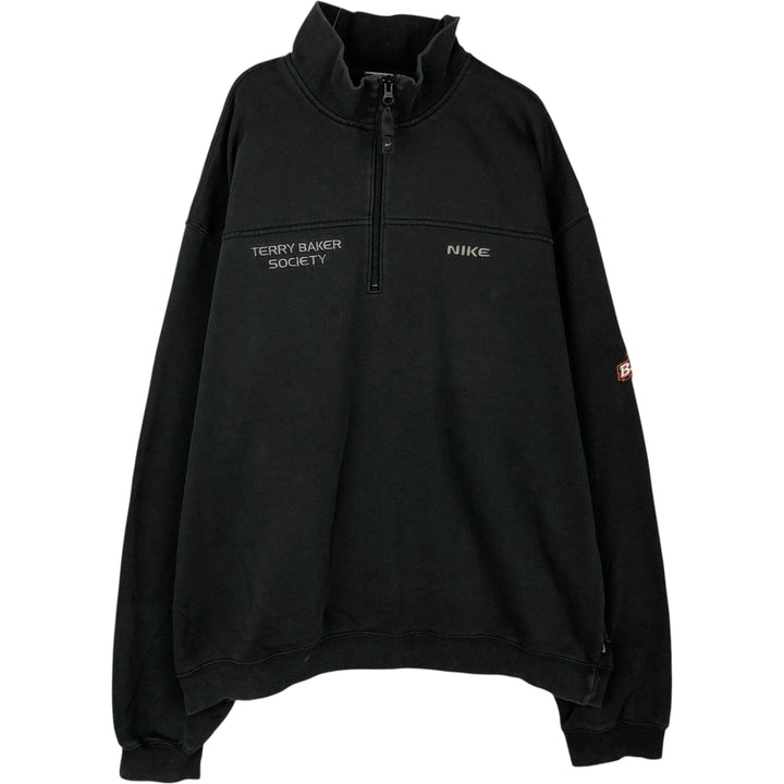 2000'S Nike Half-Zip Sweatshirt, Men's Size XXL (approx.) cotton black type Vintage Second Hand