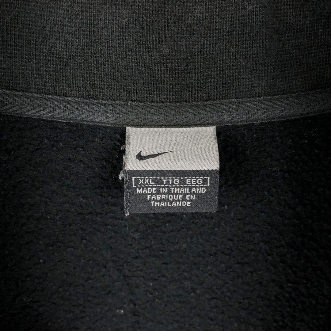 2000'S Nike Half-Zip Sweatshirt, Men's Size XXL (approx.) cotton black type Vintage Second Hand